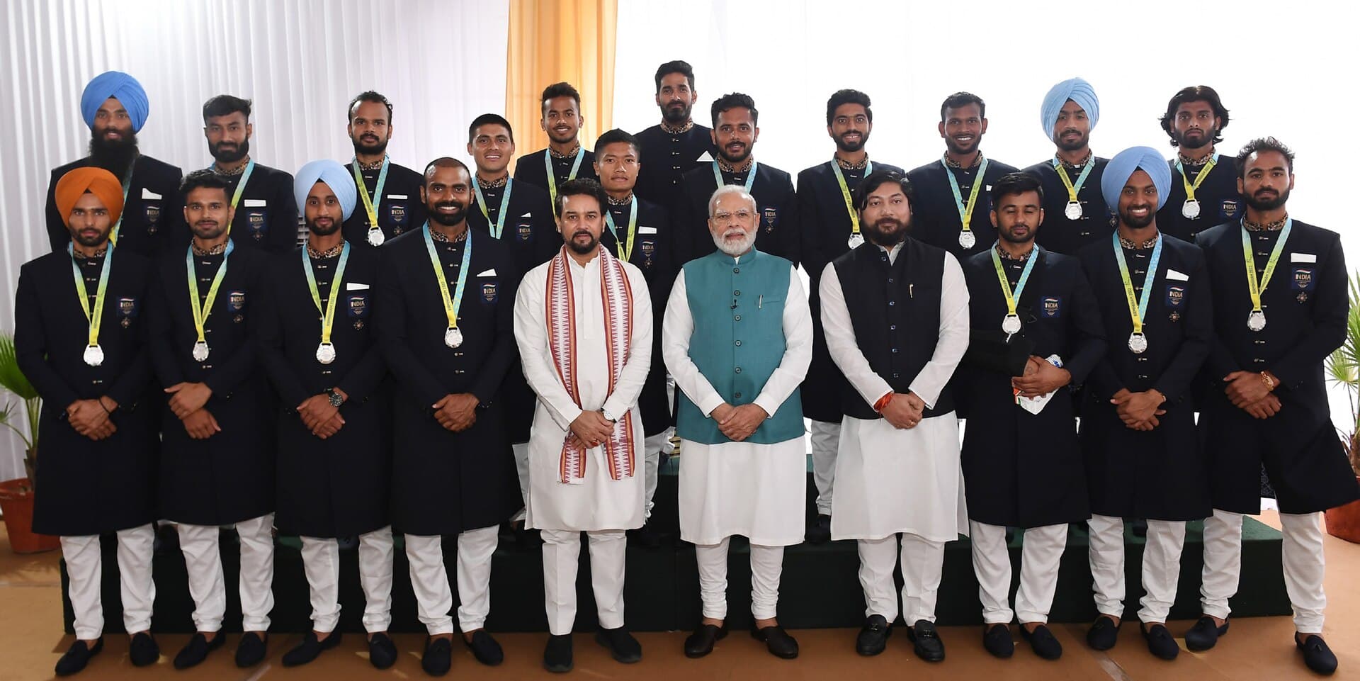 Surender Kumar with the Indian men’s hockey contingent in 2022